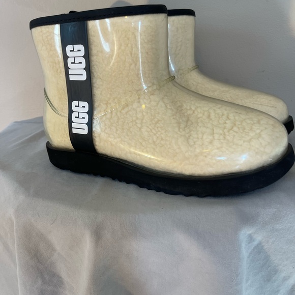 UGG Clear Classic Mini Boots Women’s 5 Uggs Ankle Slide On Shoes Rain Sheepskin - Picture 12 of 15